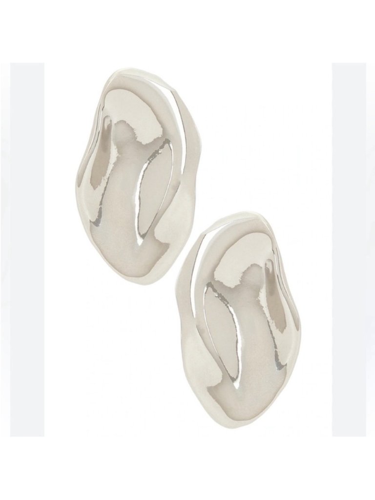 New! Casa Clara Silver Asymmetrical Earrings (2001) Nwot